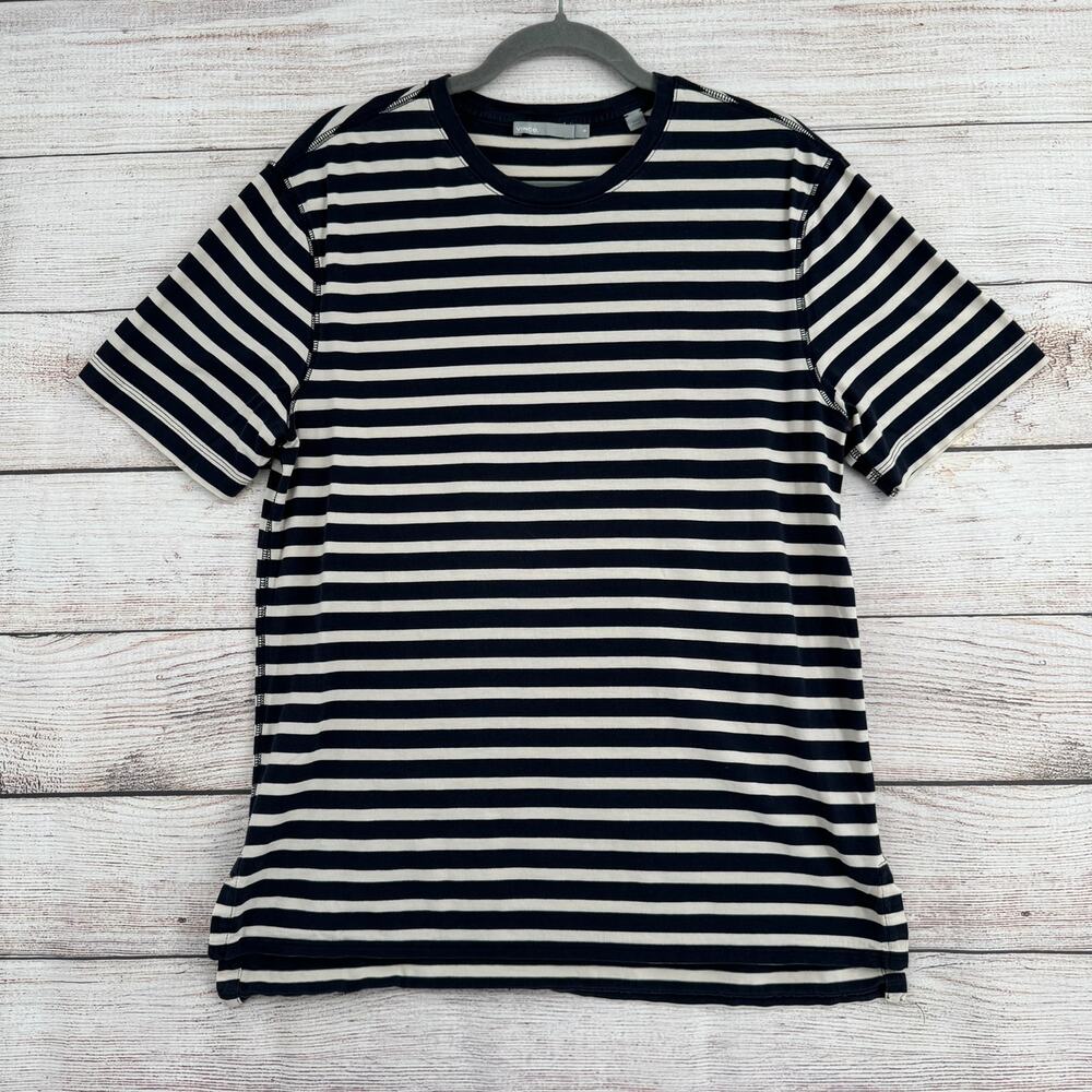 Vince Pima Cotton Striped T-Shirt Womens 14 Blue White‎ Stretch